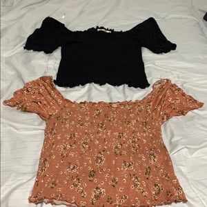 Set of 2 off shoulder stretchable blouse (used)